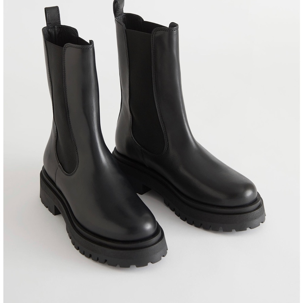 & Other Stories Chunky Chelsea Leather Boots